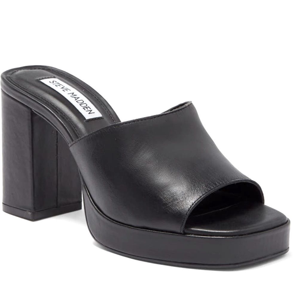 Steve Madden Black Platform Mule Heels